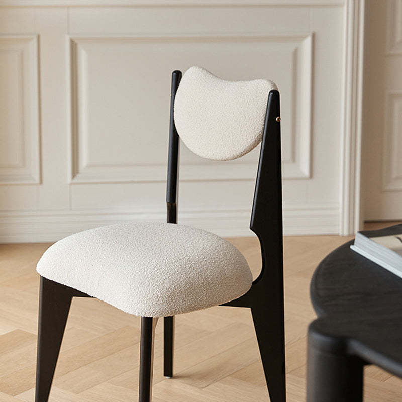 Minimalist Wood Velvet Dining Chair