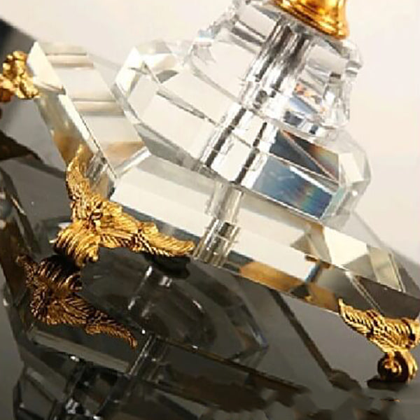 European Fabric Candle Crystal 4-Light Table Lamp