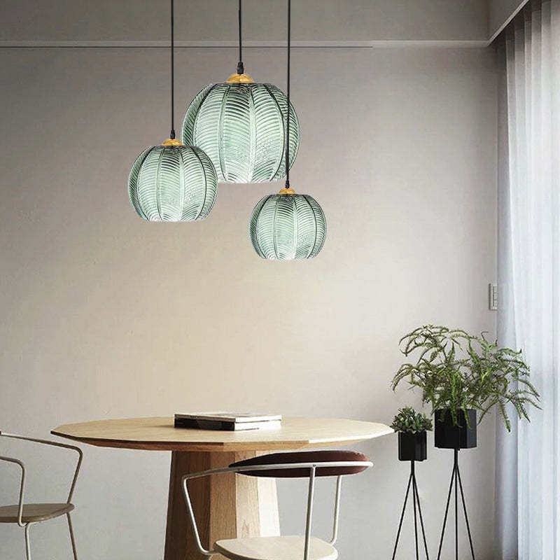 Green Leaf Glass Ball Pendant Light