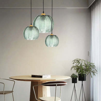 Green Leaf Glass Ball Pendant Light
