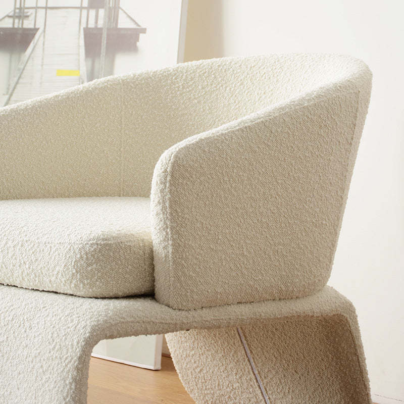 Minimalist Trapezoidal Velvet Iron Accent Chair