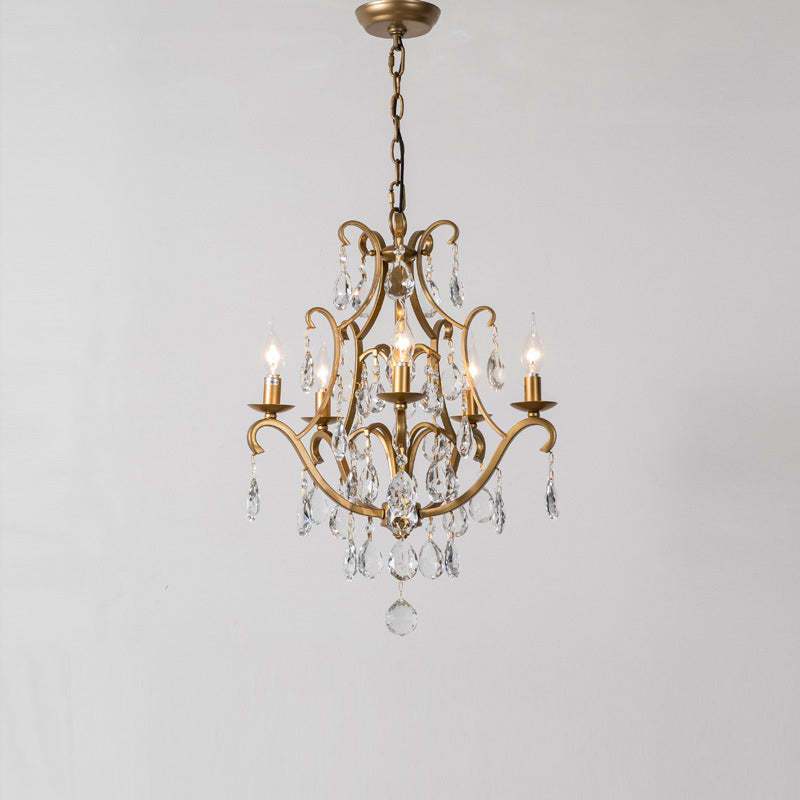 Gold iron round candelabra chandeliers - traditional — 12-Light / 110V-120V (US/CA