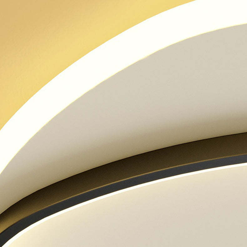 Minimalist Triangle Oval Acrylic Iron LED Flush Mount Light