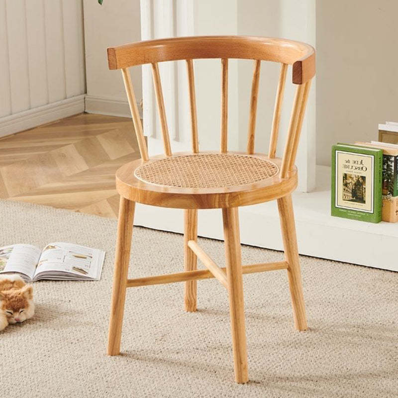 Nordic Rubberwood Rattan Dining Chair