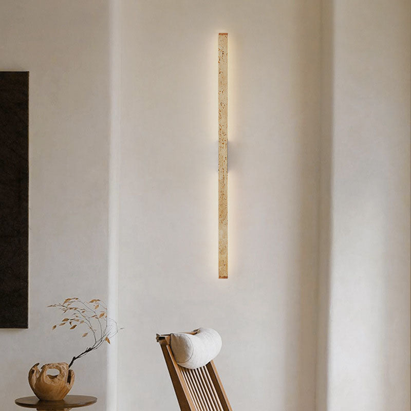 Japanese Wabi-Sabi Yellow Travertine Long Wall