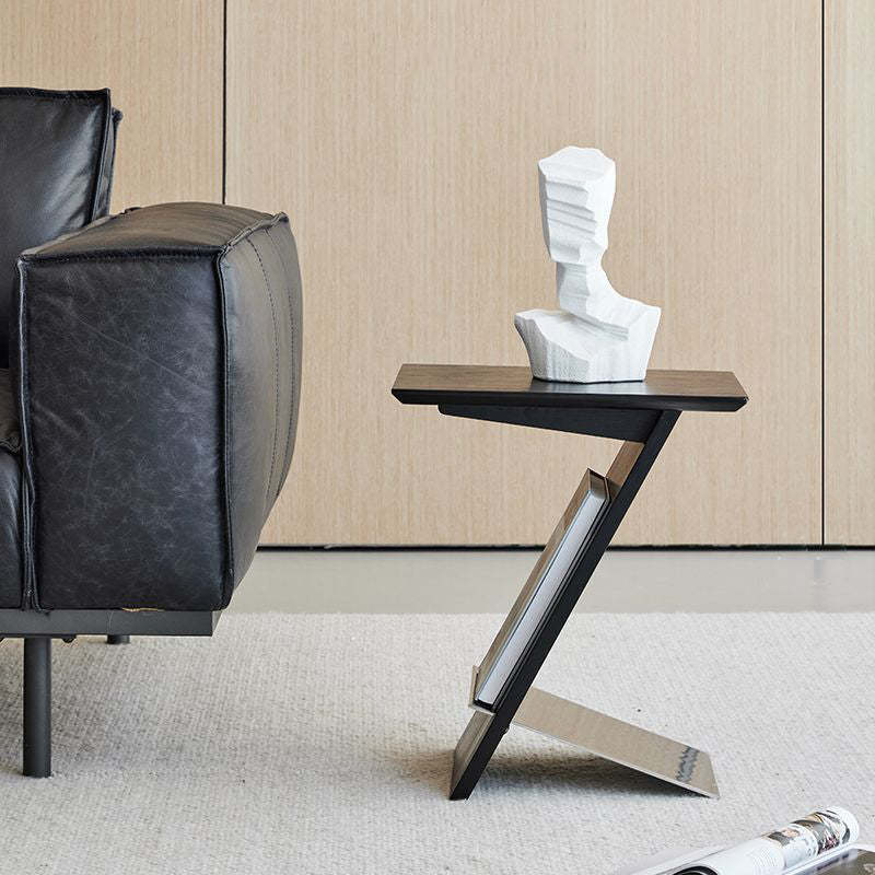 Scandinavian Z-Shape Wood Metal Coffee Table