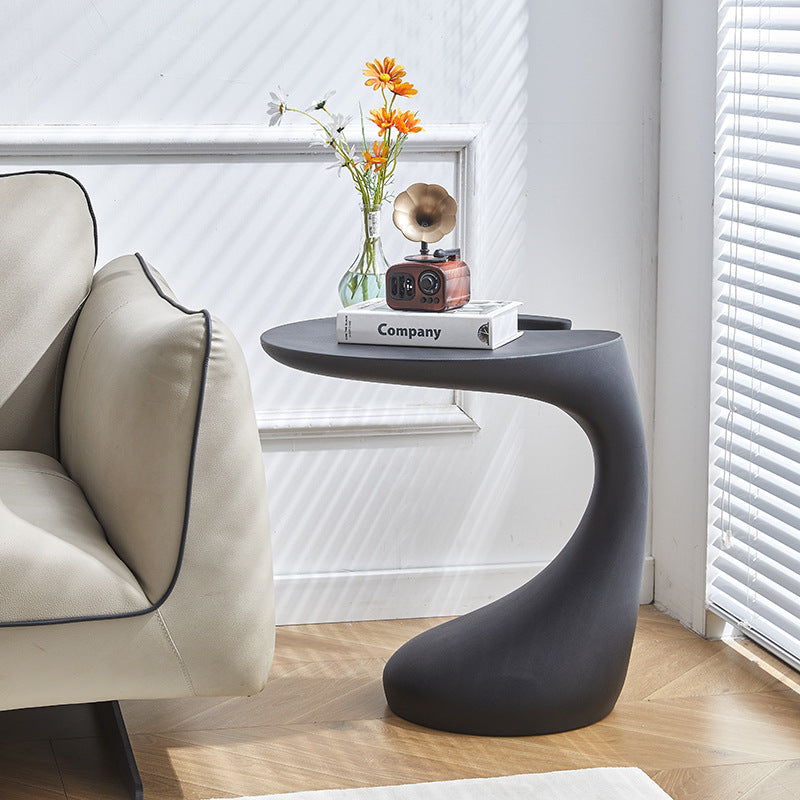Contemporary Oval Base Plastic End Table
