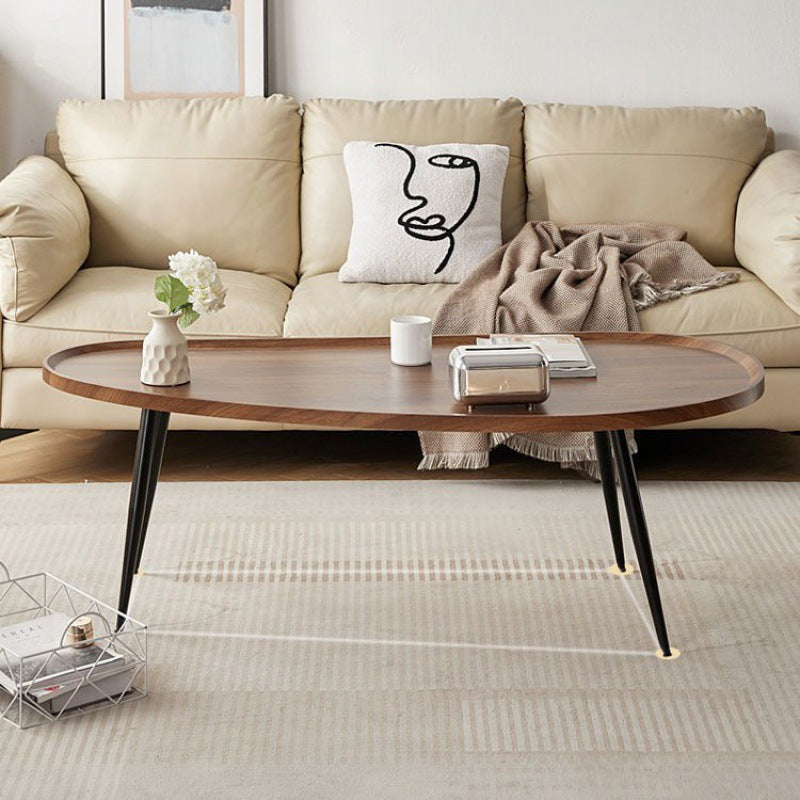 Scandinavian Oval Mango Wood Iron Coffee Table