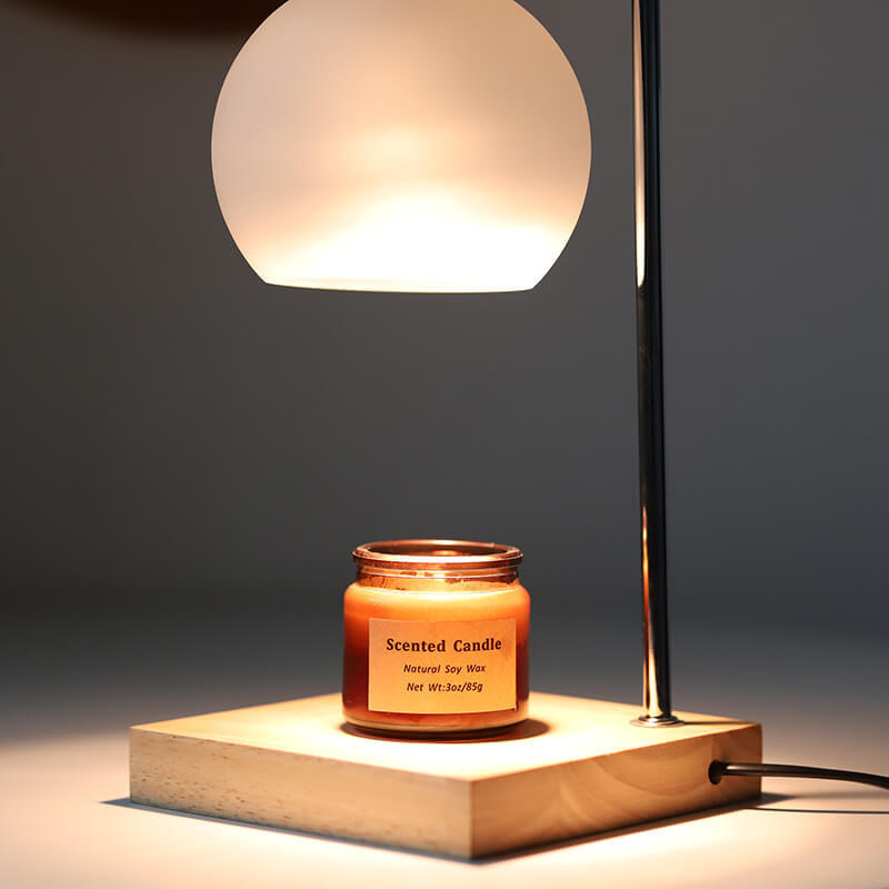 Modern Solid Wood Candle Spherical Melting Wax Table Lamp