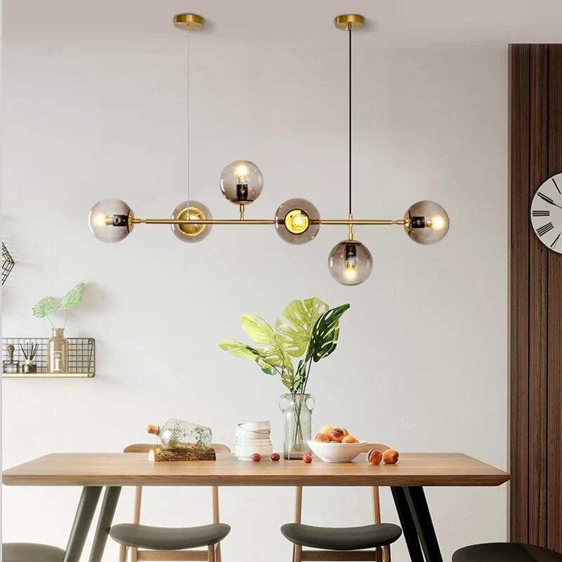 Nordic Colorful Orb Glass Island Chandelier
