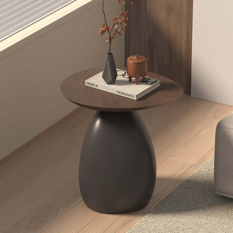 Scandinavian Irregular Base Resin Coffee Table — Black