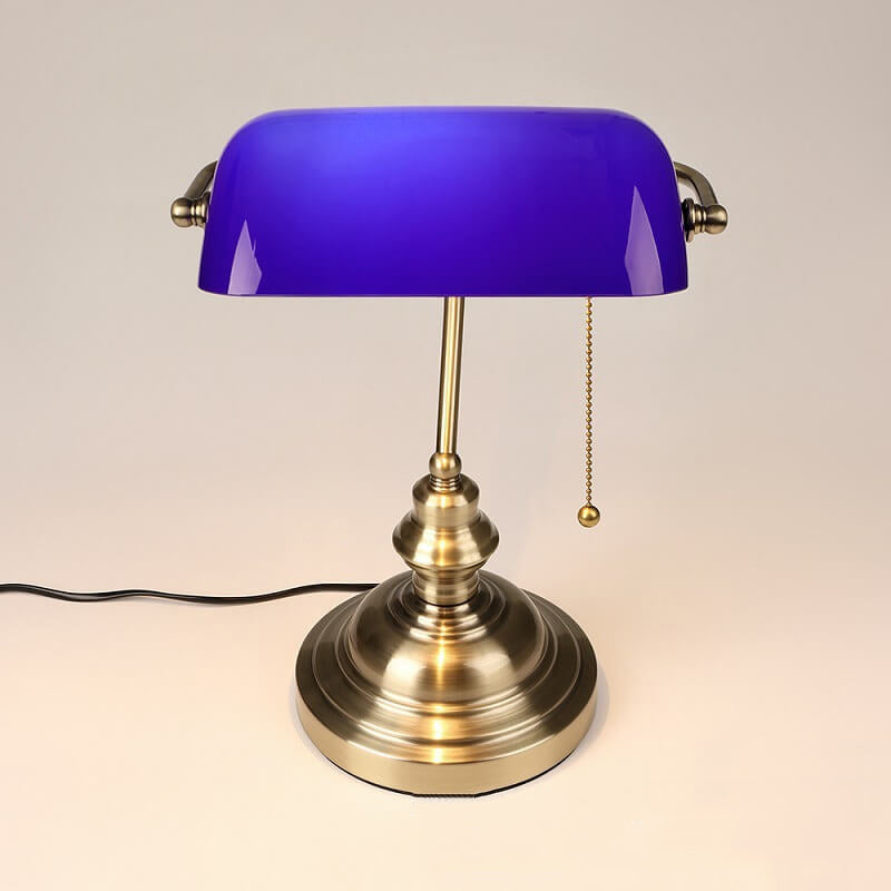 Retro Colored Glass Metal Zipper Table Lamp — Blue / 220V-240V For UK/AU