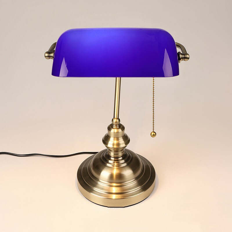 Retro Colored Glass Metal Zipper Table Lamp — Blue / 220V-240V For UK/AU