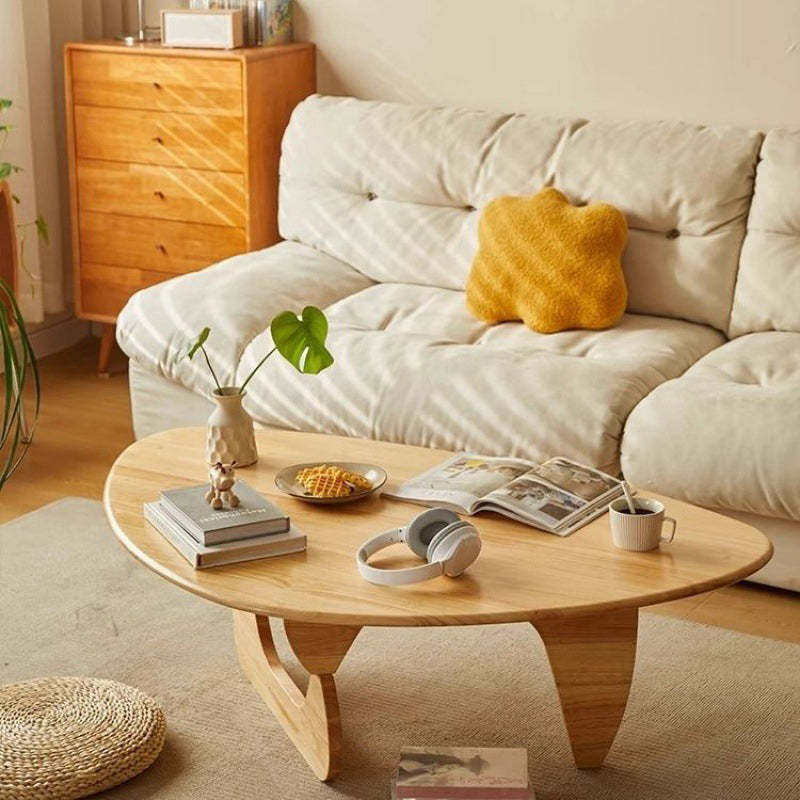 Japanese Triangle Rubberwood Coffee Table