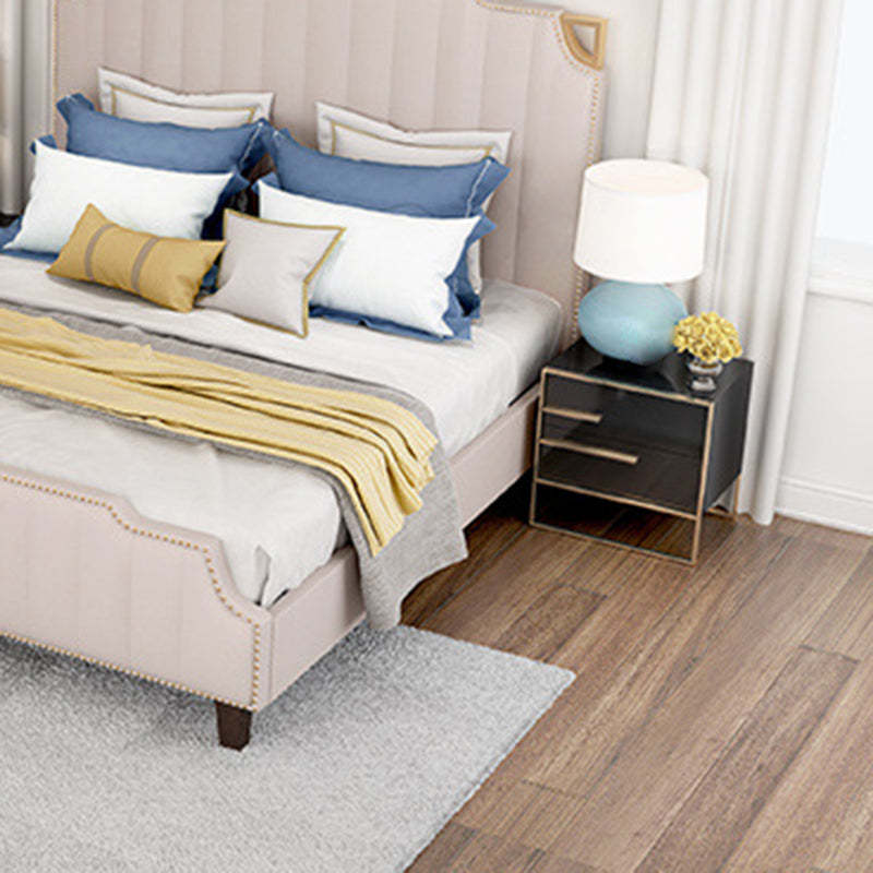 Modern Cubic Solid Wood Steel Nightstand