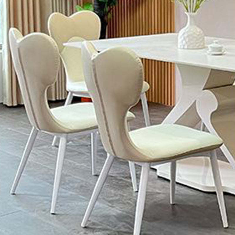 Nordic Leather Steel Bow Tie Dining Chair