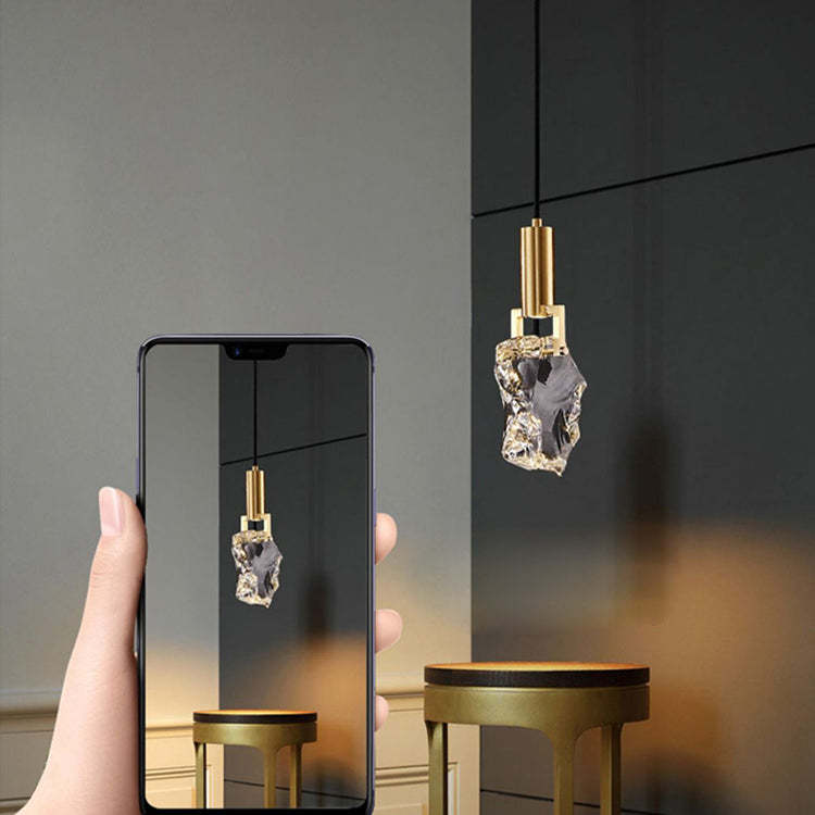 Modern Luxe Copper Crystal Stone Pendant — White Light (5000K) / 220V-240V For UK/AU