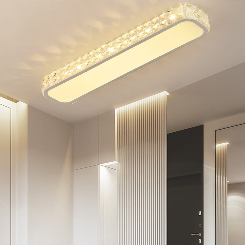 Modern Crystal Strip Acrylic LED Flush Mount Light