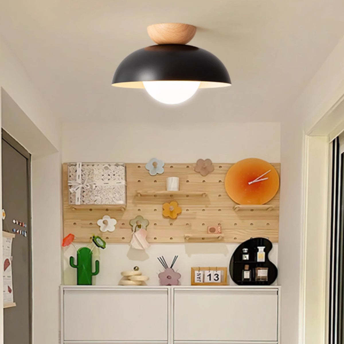 Minimalist Round Iron Glass Ceiling Light