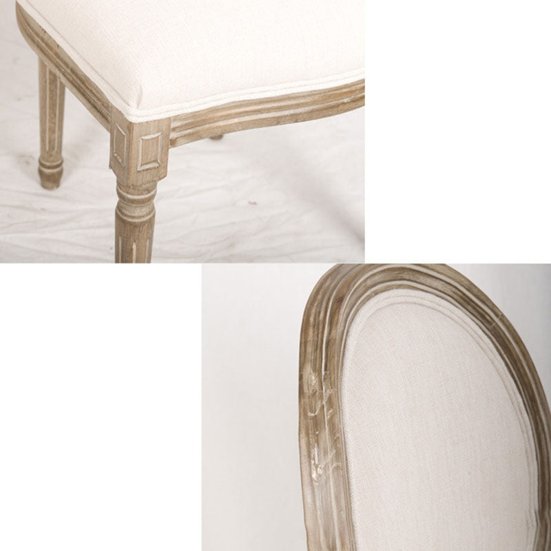 Retro Rubberwood Fabric Bird Deer Dining Chair