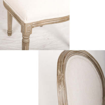 Retro Rubberwood Fabric Bird Deer Dining Chair