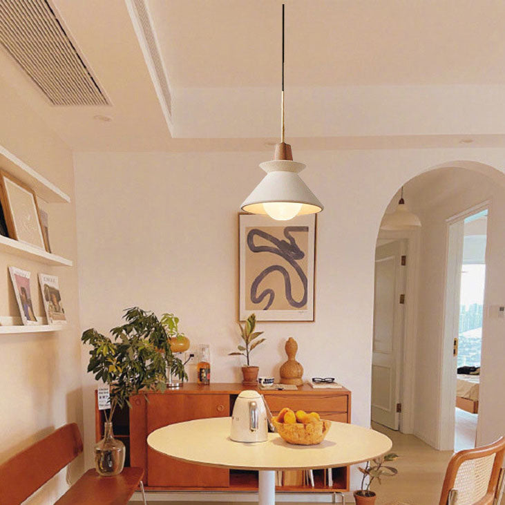 Nordic Macaron Wood Cement Pendant Light