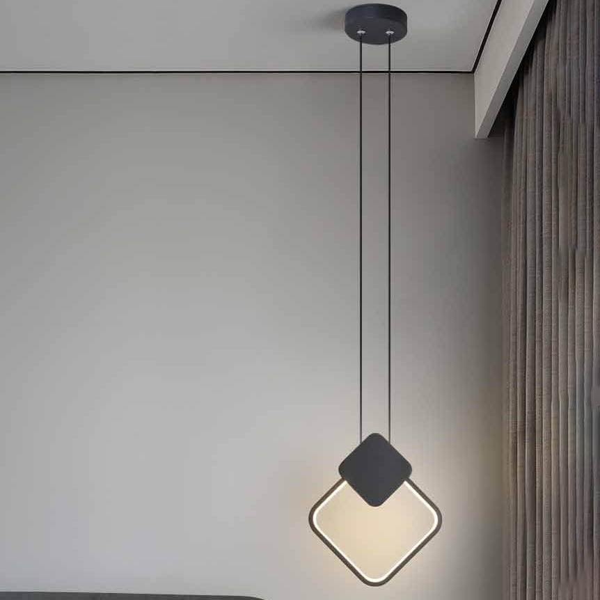 Minimalist Iron Silicone Geometric Round LED Pendant Light