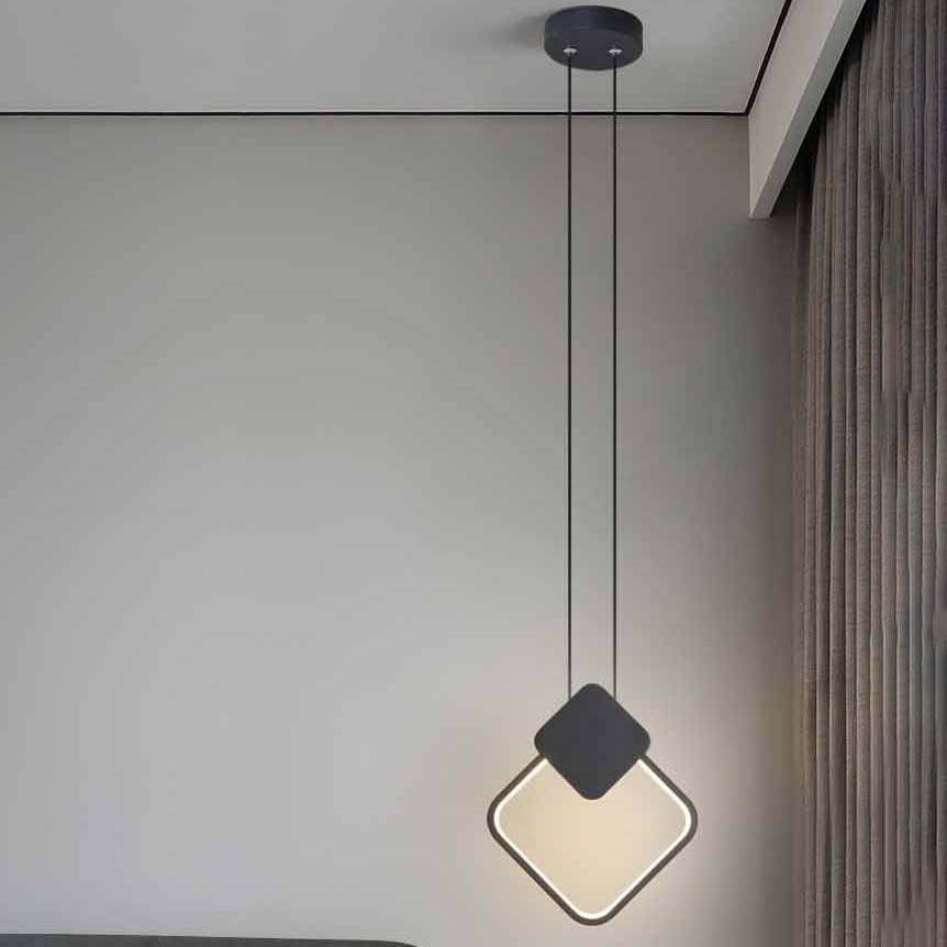 Minimalist Iron Silicone Geometric Round LED Pendant Light