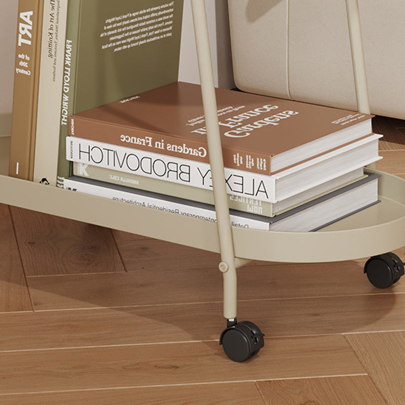 Minimalist Long Oval Iron 2-Tier End Table