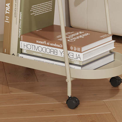 Minimalist Long Oval Iron 2-Tier End Table
