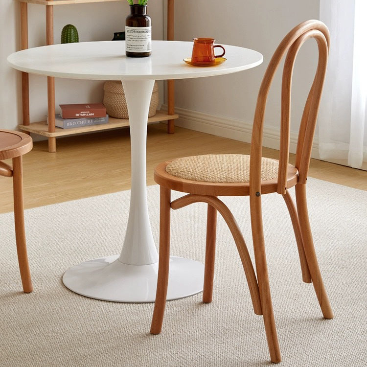 Chinese Wood Rattan Four-Leg Dining Chair