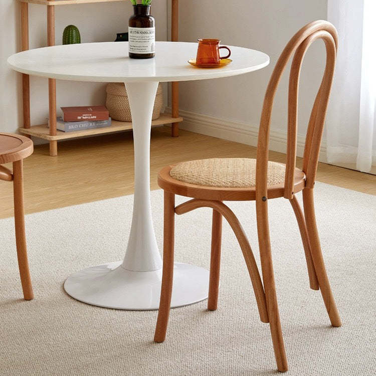 Chinese Wood Rattan Four-Leg Dining Chair