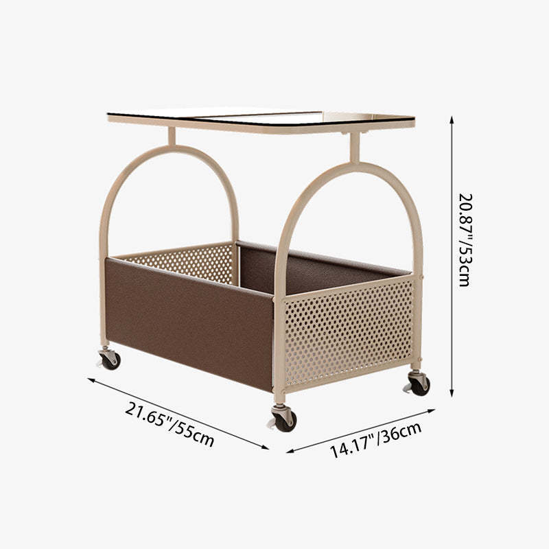 Contemporary Movable Tempered Glass End Table