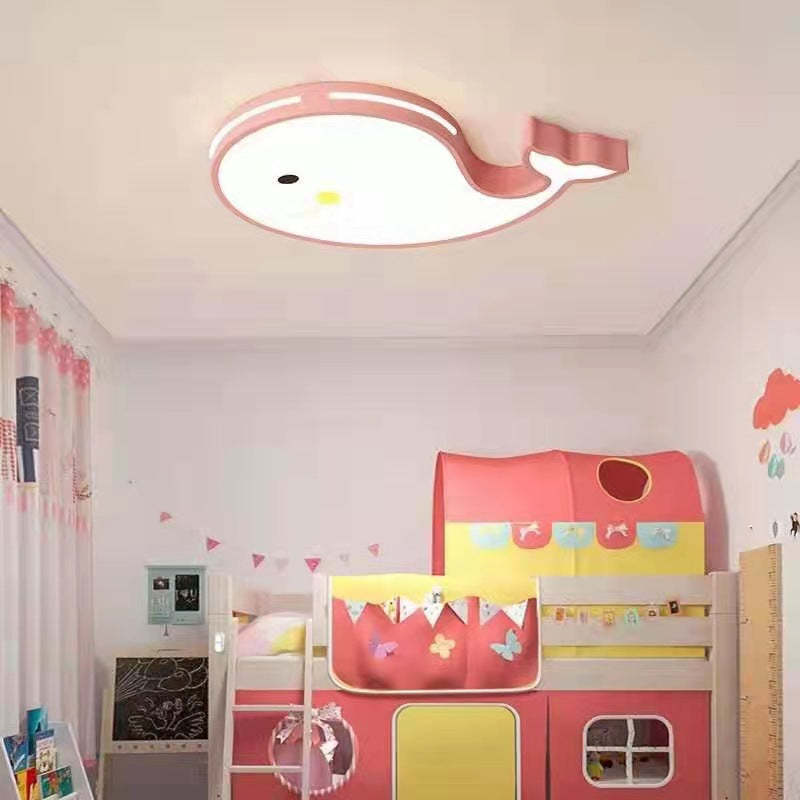 Contemporary Whale Acrylic Flush Mount Light