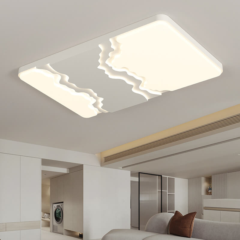 Minimalist Acrylic Wave LED Flush Mount Light