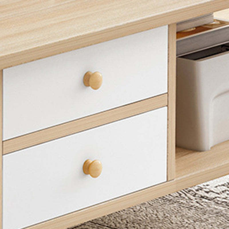 Minimalist Rectangular Wood 2-Tier Coffee Table