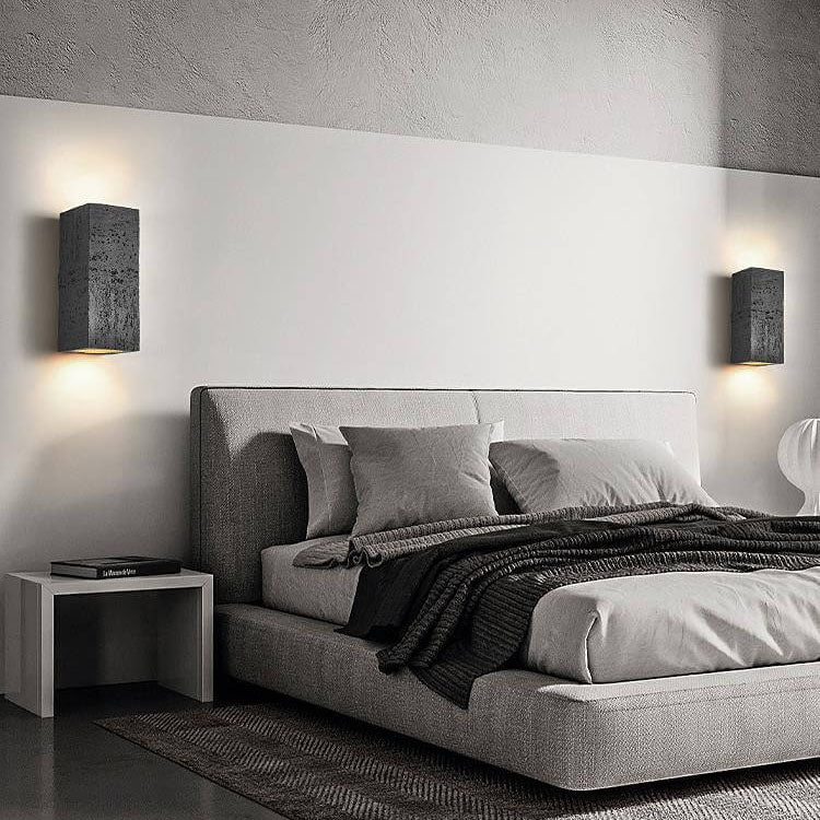 Retro Wabi-Sabi Hand-Sculpted Column LED Sconce — Stone Gray / 110V-120V For US/CA