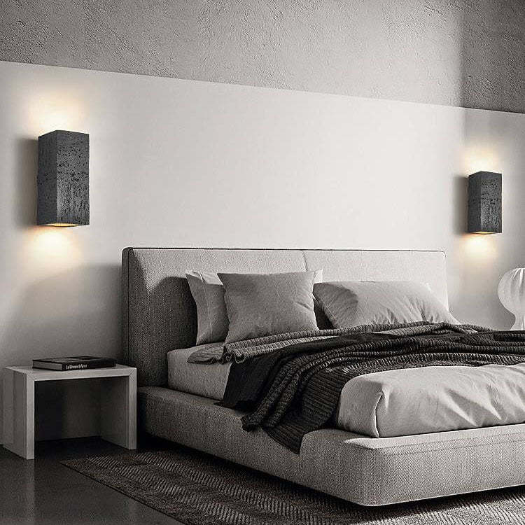 Retro Wabi-Sabi Hand-Sculpted Column LED Sconce — Stone Gray / 110V-120V For US/CA