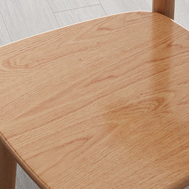 Minimalist Leather Fabric Wood Dining Chair — Leather / Black