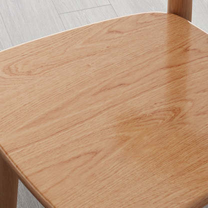 Minimalist Leather Fabric Wood Dining Chair — Leather / Black