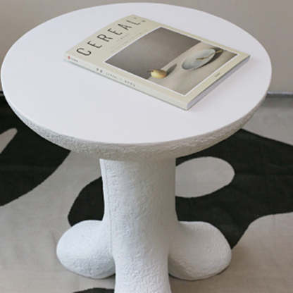 Modern Art Deco Magnesium Oxide Round Side Table 3-Leg