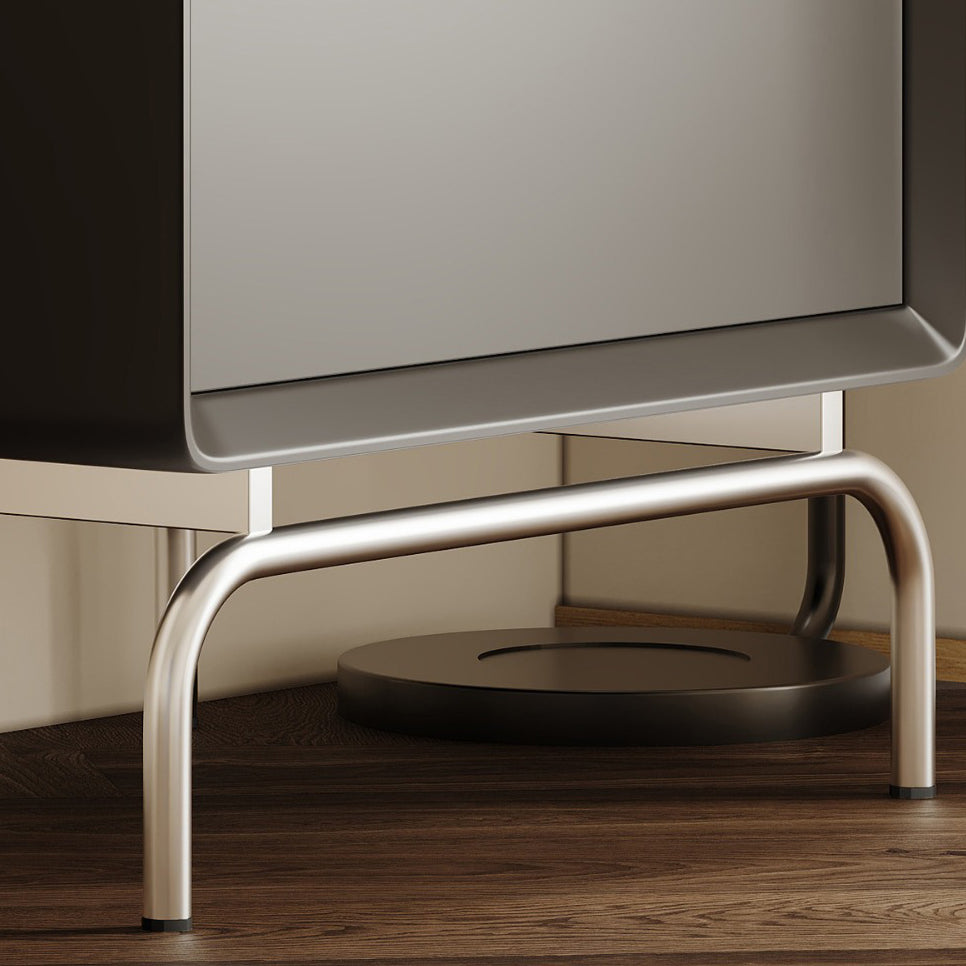 Minimalist Wood Steel 2-Drawer Nightstand
