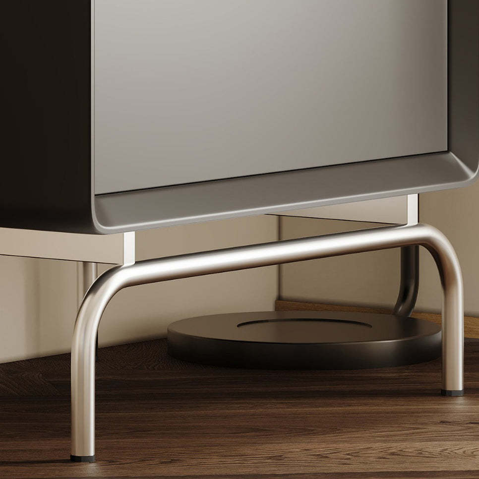 Minimalist Wood Steel 2-Drawer Nightstand