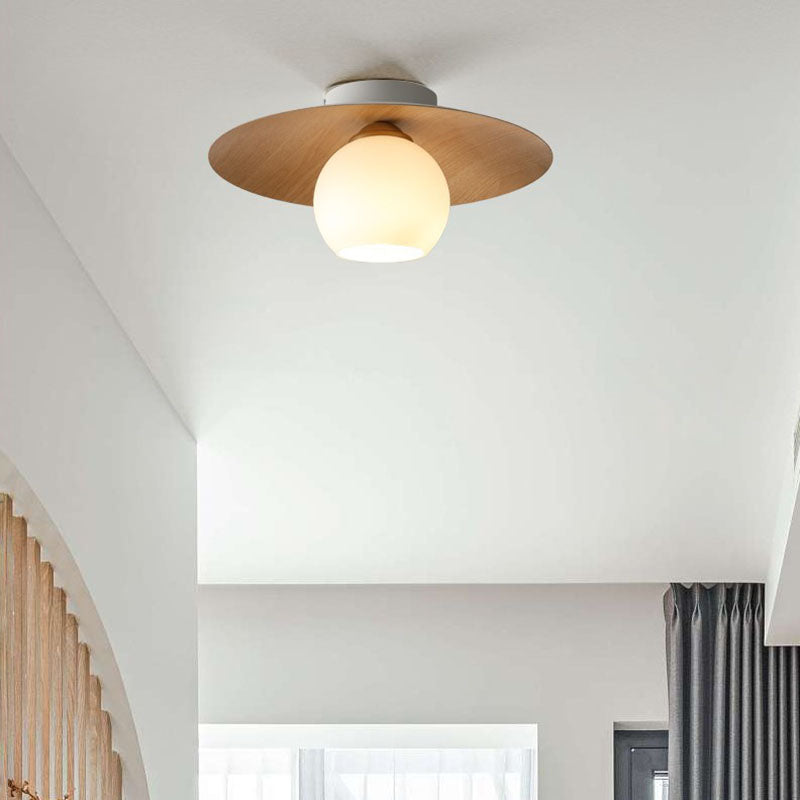Nordic Round Domed Iron Glass Ceiling Light