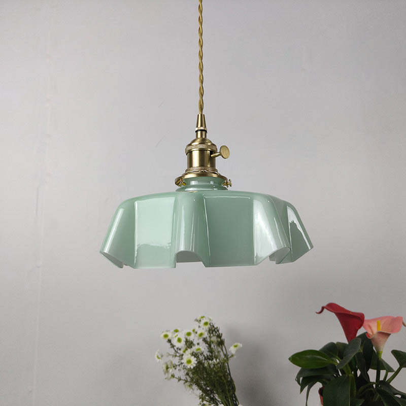 Japanese Cream Petal Glass Pendant Light