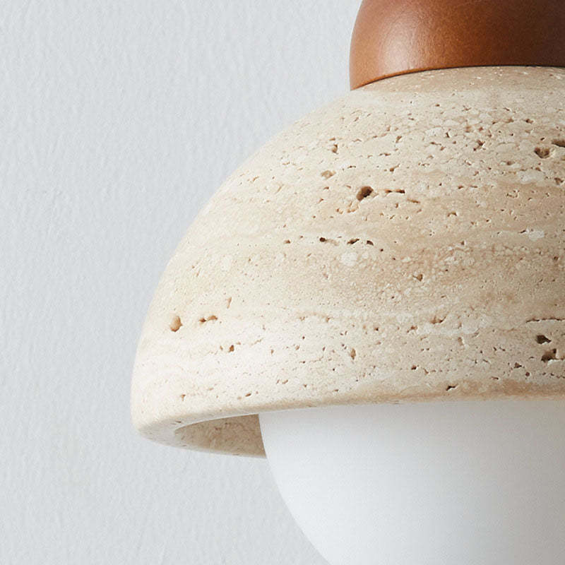 Japanese Wabi-Sabi Solid Wood Glass Horn Sconce