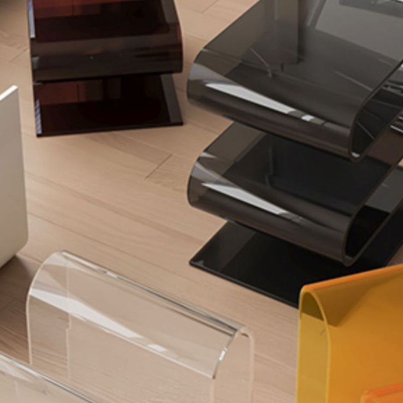 Contemporary Curved Acrylic 5-Tier End Table