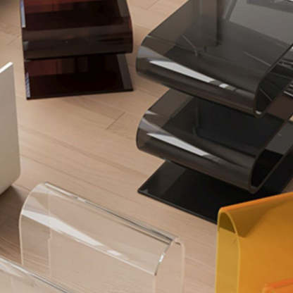 Contemporary Curved Acrylic 5-Tier End Table