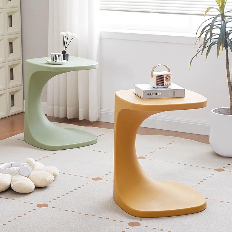 Minimalist C-Shape Acrylic Coffee Table — Pink