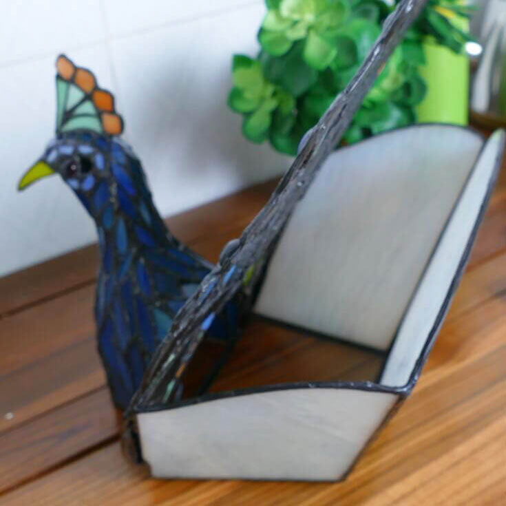 Tiffany Retro Stained Glass Peacock Lamp